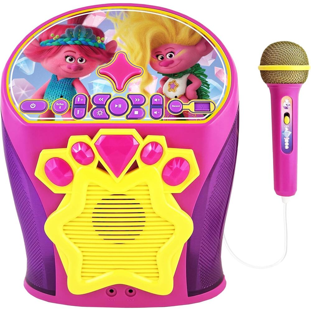eKids Trolls Band Together Karaoke Machine, Bluetooth Speaker with Microphone